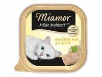 Sparpaket: 16x100g Miamor Milde Mahlzeit Geflügel Pur & Huhn Katzenfutter nass