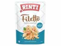 24x 100g RINTI Filetto Pouch in Jelly Huhn mit Lachs Hundefutter nass