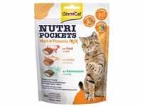 3x150g Malt-Vitamin Mix GimCat Nutri Pockets Katzensnack