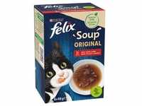 6 x48 g Felix Soup Geschmacksvielfalt vom Land Katzensnacks