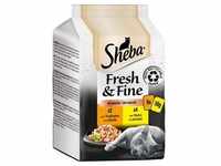 72x50g Huhn & Truthahn in Sauce Sparpaket Sheba Fresh & Fine Frischebeutel Nassfutter