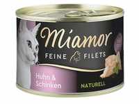6x156g Miamor Feine Filets Naturelle Huhn & Schinken Katzenfutter nass