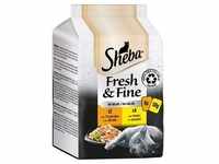 6x 50g Multipack Sheba Fresh & Fine Frischebeutel Truthahn & Huhn in Gelee