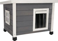 Kerbl Pet Katzenhaus Rustica, wei&szlig; / grau - L 57 x B 45 x H 43 cm (Katzenfutter)