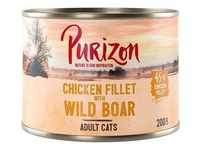 24x 200g Purizon Adult Hühnerfilet mit Wildschwein getreidefreies Katzen...