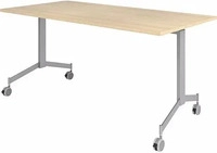Hammerbacher Klapptisch KF16, aus Holz, auf Rollen, rechteckig, 160 x 75 x 80cm