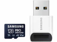 Samsung SD-Karte PRO Ultimate (2023), 128GB, mit USB-Adapter, bis 200 MB/s, UHS-I U3,