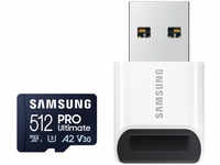 Samsung SD-Karte PRO Ultimate (2023), 512GB, mit USB-Adapter, bis 200 MB/s, UHS-I U3,