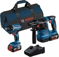 Bosch Combo-Kit 0615A50038, 18V Akku, inkl. GSR 18V-45, GBH 18V-22, 2 Akkus,