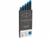 Parker Füllerpatronen 1950383 Quink, blau, Großraumpatronen, auswaschbar, 5 Stück,