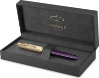 Parker F&uuml;ller 51 DeLuxe Plum G.C., Feder F, Edelharz violett, vergoldet,