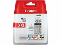 Canon Tinte CLI-581 XXL BK, C, M, Y, Multipack, 1998C005, 4x 11,7ml, 4 Stück,
