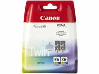 Canon Tinte CLI-36 Doppelpack 4-farbig, 1511B025, 2 x 12ml, 2 x 249 Seiten, 2 Stück,