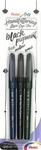 Pentel Brush-Pen XSES15/3, Brush Sign Pen Pigment, Black Edition, Pinselspitze