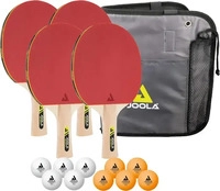 Joola Tischtennisschl&auml;ger Family, 15-teiliges Set, aus Holz, rot/schwarz, 4