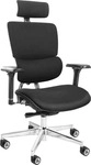 CLOUVOU B&uuml;rostuhl MasterSeat, schwarz, Stoff / Netz, mit Kopfst&uuml;tze, bis 150 kg