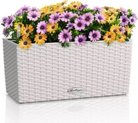 Lechuza BALCONERA Cottage 40 Blumenkasten, grau, 40 x 19 x 19cm, aus Kunststoff, mit