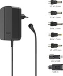 Hama Universal-Netzteil 223617, 2,25 A, 3 - 12 V, 27 W, mit 5 Adapter & USB-A / Micro