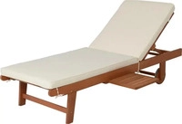 Garden-Pleasure Sonnenliege SAN DIEGO, aus Holz / Stoff, braun, mit Rollen und beiger