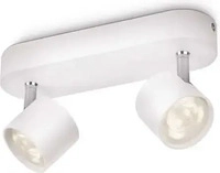 Philips Deckenstrahler Star, wei&szlig; mit LED, 2-flammig, dreh- und schwenkbar,