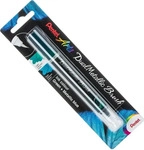 Pentel Brush-Pen XGFH-DDX, Dual Metallic Brush, gr&uuml;n/metallic-blau, Pinselspitze
