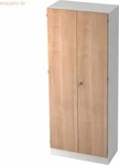 Hammerbacher Kleiderschrank Solid 6200, nussbaum / wei&szlig;, 2 Dreht&uuml;ren, (BxHxT) 80 x