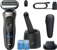 Braun Elektrorasierer Series 7, 72-C7200cc, gold, Wet & Dry, mit Trimmer-Aufsatz,