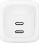 Belkin USB-Ladeger&auml;t BoostCharge Pro, 67 Watt, 2x USB-C, 2 Ports, Schnellladeger&auml;t,