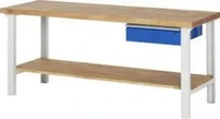 Rau Werkbank Basic 7001-7, blau, mit Ablageboden & 1 Schublade, 200 x 84 x 70 cm