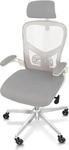CLOUVOU B&uuml;rostuhl SmartSeat, cremewei&szlig;, Stoff / Netz, mit Kopfst&uuml;tze, bis...