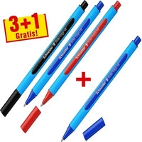 Schneider Kugelschreiber Slider Edge XB, 152271, Geh&auml;use blau / sortiert, 4 St&uuml;ck