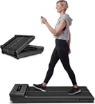 Sportstech Walking-Pad WoodPad Pro, grau, klappbar, mit App-Steuerung & LED-Display,
