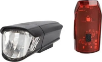 Fischer-MTS Fahrradlicht 85330, Front-/ R&uuml;cklicht Set, LED, 30 Lux, Batterie