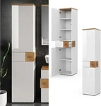 Vicco Badschrank Eden, wei&szlig; hochglanz / eiche, mit 2 T&uuml;ren & Schublade,...