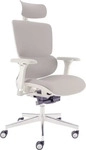 CLOUVOU B&uuml;rostuhl MasterSeat, cremewei&szlig;, Stoff / Netz, mit Kopfst&uuml;tze, bis 150 kg