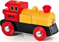 BRIO 33594 Gelbe Batterielok, aus Kunststoff, mit Licht, batteriebetrieben