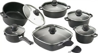 Karcher Topfset 112914, Aluguss, Antihaftbeschichtung, mit 6 Glasdeckeln, 6-teilig