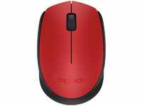 Logitech Maus M171 Wireless Mouse, 3 Tasten, 1000 dpi, rot / schwarz