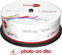 PRIMEON DVD-Rohlinge 2761205, bedruckbar, DVD-R, 4,7 GB, 120 Minuten, bis zu 16-fach,