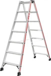 Hymer Stehleiter 402414, beidseitig begehbar, aus eloxiertem Aluminium, bis...