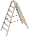 Layher Stehleiter Topic 1043, beidseitig begehbar, Schwerlastleiter aus Aluminium,