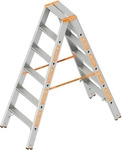 Layher Stehleiter Topic 1043, beidseitig begehbar, Schwerlastleiter aus Aluminium,