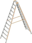 Layher Stehleiter Topic 1043, beidseitig begehbar, aus Aluminium, bis 150kg, mit 2 x