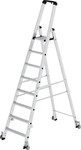 MUNK Stehleiter 41108, nivello-Leiterf&uuml;&szlig;e, mit Plattform, fahrbar, aus Aluminium,