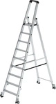 MUNK Stehleiter 41109, nivello-Leiterf&uuml;&szlig;e, mit Plattform, fahrbar, aus Aluminium,