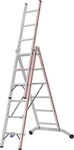 Hymer Mehrzweckleiter 604718, 3-teilig, Treppenleiter, mit 3 x 6 Sprossen