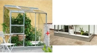Halls Gew&auml;chshaus Altan 3 silber, 1,33 m&sup2; Fl&auml;che, 194 x 69 x 182 cm, Glas