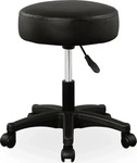 CASARIA Drehhocker 101689, Kunstleder, mit Rollen, schwarz