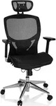 hJh-OFFICE B&uuml;rostuhl VENUS ONE, 657000, schwarz, Stoff / Netz, mit Kopfst&uuml;tze, bis