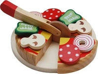 tanner Kinderk&uuml;chen-Zubeh&ouml;r, Pizza zum Schneiden, aus Holz, 14-teilig